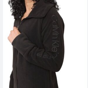 Calvin Klein Logo Polar Fleece Zip-Up Jacket Black /M